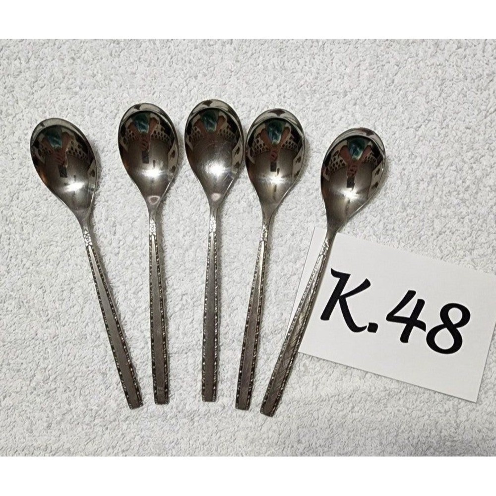 K.048- Oneida Via Roma Soup Spoons (5 pieces) USED